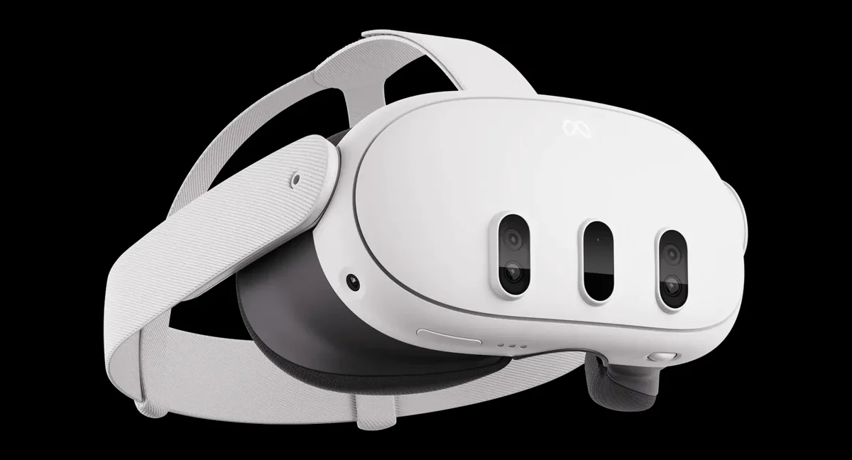 A white VR headset